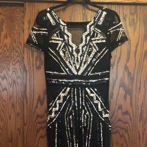 Glitter vneck dress